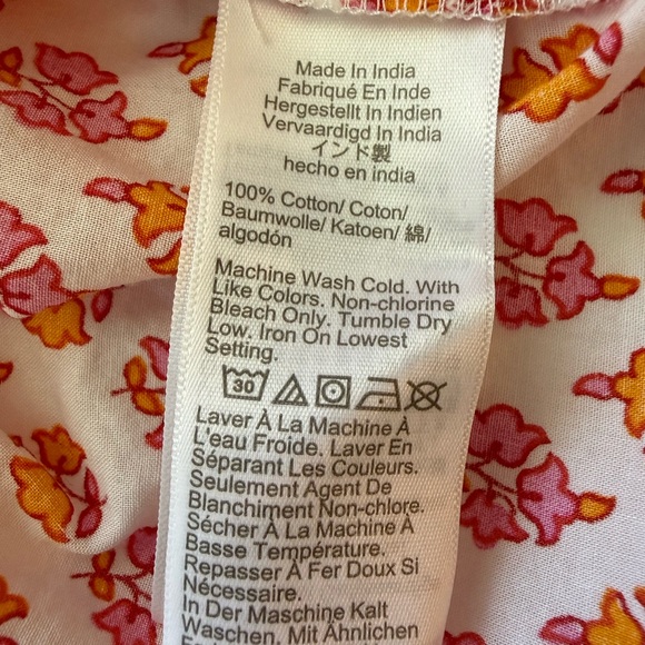 J. Crew Pink and Orange Patterned Blouse Size Medium - Picture 7 of 7